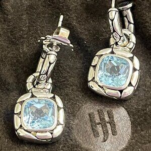 John Hardy Batu Kali Blue Topaz & Sterling Silver Drop Earrings